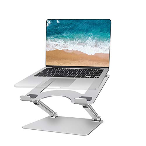 CGBE Laptop Stand, Ergonomic Laptop Stand for Desk Adjustable Laptop Stand Portable Laptop Riser Compatible with MacBook, Air, Pro All Laptops (Silver)