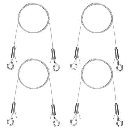 Image of M METERXITY 4-Pack Adjustable Picture Hanging Wire Kit, 1.5mx1.5mm Mirror Hanging Wire, Holds Up to 132lbs(60kg) 4.9FT Picture Frame Wire for Billboards /Basket /Flowerpot