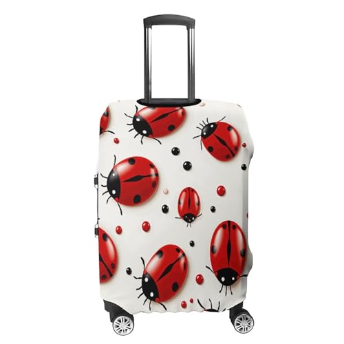Red Ladybug Luggage Cover Protector - Travel Suitcase Sleeve with Dual-Sided Prints, Universal Fit 18-32 Inch, Washable Anti-Scratch Travel Baggage Cover XL4