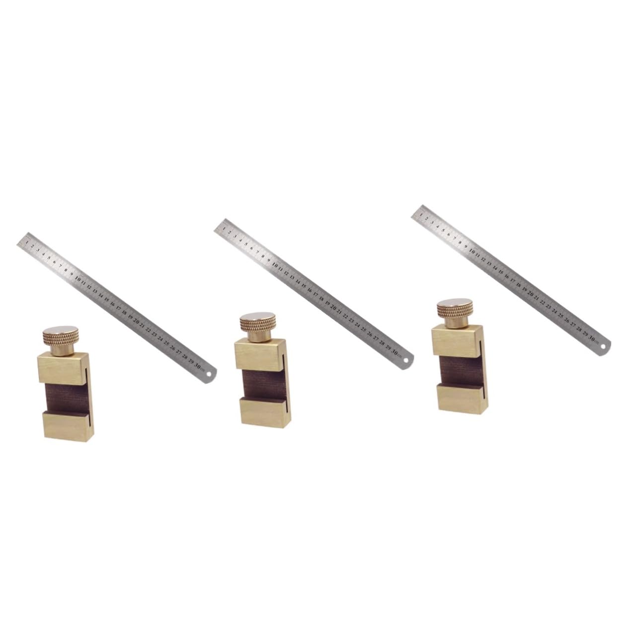 Artibetter 3sets Righello Per Marcatura Con Limitatore Strumento Di Misurazione Manuale Inossidabile Per Falegnami e Piastrellisti