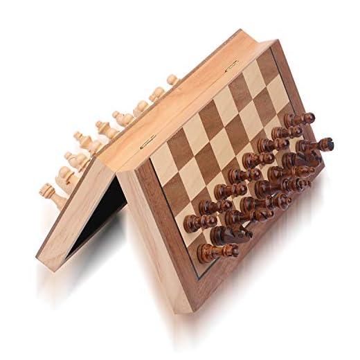 ColorGo Magnetic Wood Chess Set with Folding Chess Board,11.5x11.5 Inch Portable Travel Wooden Chess Game Set for Kids and Adults,Includes Extra Kings Queens
