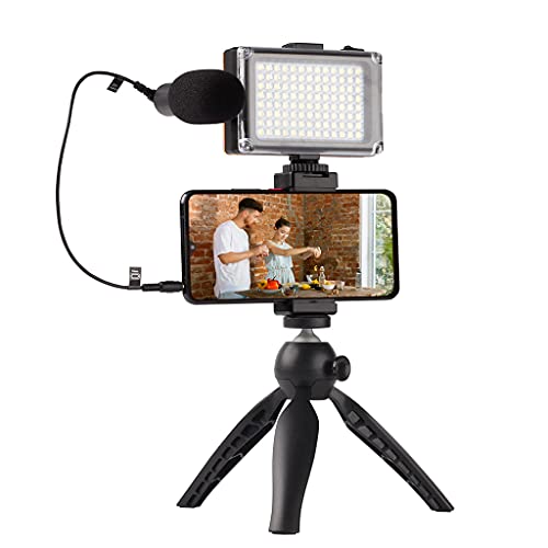Portable Travel Beauty Phone Stand Microphone Fill Light-Black/Blue/Tripod Adjustable Camera Stand