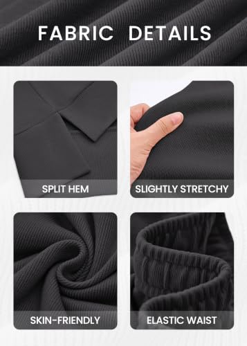 KIRUNDO Sweatsuits 2 Piece Outfit Matching Lounge Sweat Set(Dark Grey, M) - image 2