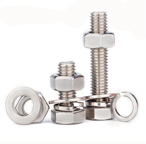 Image of #10x1(5Sets) Hex Bolts Assortment Kit,Nuts and Bolts Assortment Kit,Hex Bolt Nuts,Bolts and Nuts kit, Includes Common SAE Sizes, 304 Stainless Steel,Hex Bolt Nut