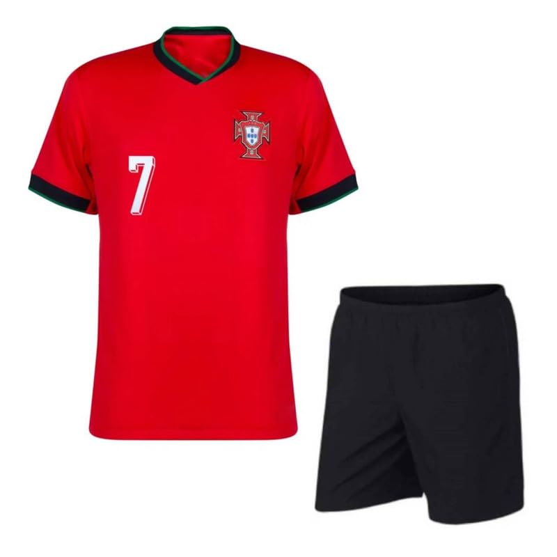 Image of RJM Ronaldo 7 Jersey with Shorts for (Men,Kids,Boys)