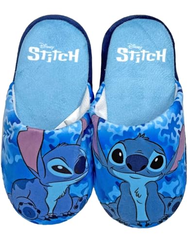 ILS Pantofole Bambini Stitch, Azzurro, Taglia 32