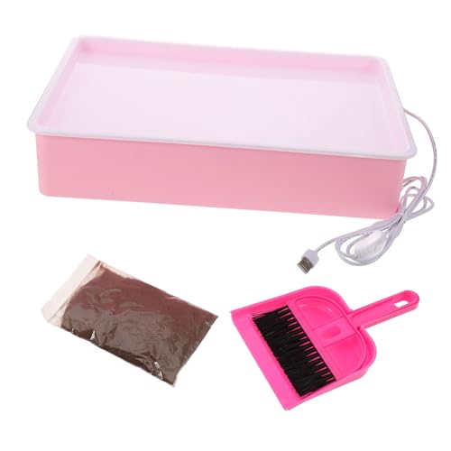 Milisten 1 Juego Juguetes de plataforma de pintura de arena pintando tablero de pintura de arena kit de tablero de pintura de arena para bandejas de artesanía el plastico rosa