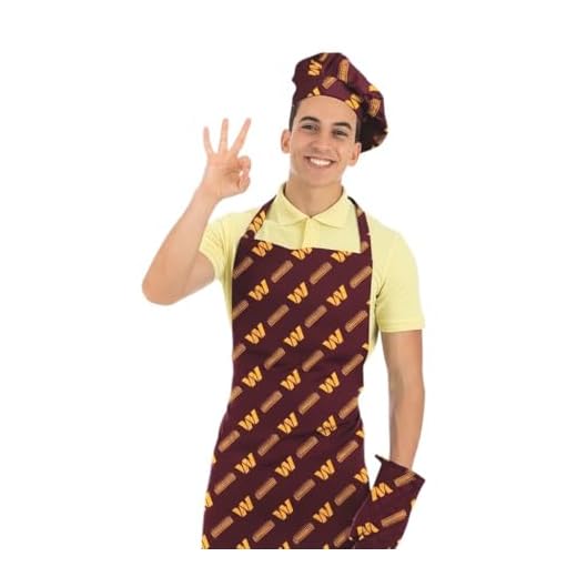 Northwest The Company Official NFL 3-Piece Apron, Oven Mitt and Chef Hat Set, One Size, Team Colors, Levels (Washington Commanders)