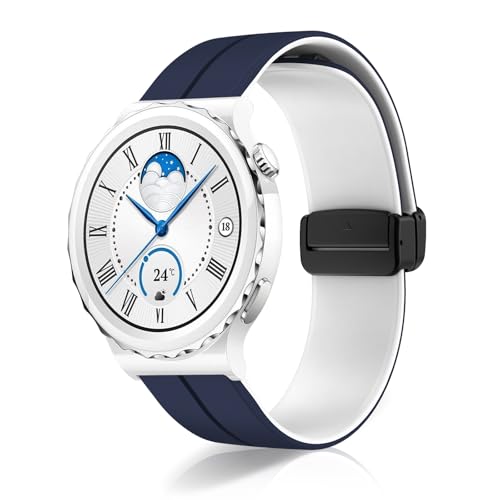 ReHowy Amazfit T-Rex 3 Pro 44mm/Active 2 Square/Active 2/Active/GTR Mini/GTS 4 Mini 対応 バンド シリコン製 弾力性 アマズフィット active 2 交換バンド 磁気バッ