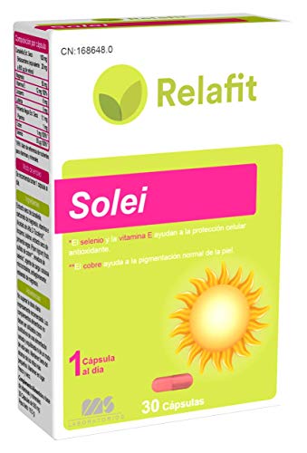 Solei - 30 Cápsulas | Relafit - Laboratorios Ms | Suministro Para 1 Mes | Potencia Tu Bronceado