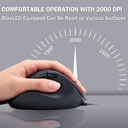 Ratón ergonómico para mano izquierda ELECOM EX-G con sensor óptico y 5 botones 7