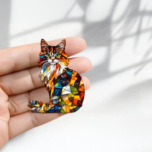 Imanes Decorativos Acrílicos con Gato Mosaico miniatura 4