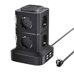 Oleke 802341 Steckdosenturm 8 Fach USB