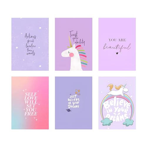 Image of CodersParadise Pack of 6 - Pastel Art Wall Posters 8x12 inch (A4 Size) Included Glue dots Wall Decor Posters Wall Art For Bedroom, Living room, Office