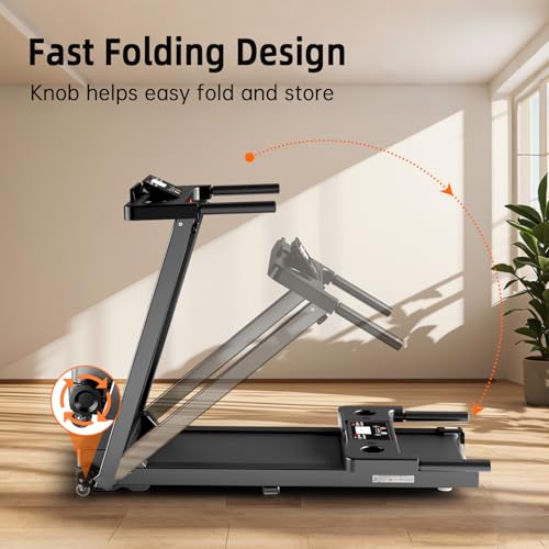 Treadmills for Home, KEY2FUN Portable Foldable Treadmill, Walking Pad with Handle Bar, Lightweight Folding Treadmill with 300 LBS Capacity, 3.0 HP Walking Pad with LED Display - Image 8