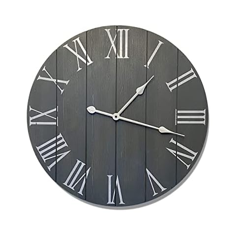 Reloj de Pared Grande Gris de 24 Pulgadas Cover