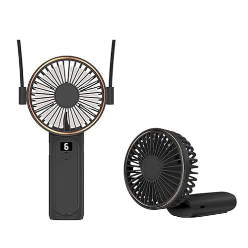 2026 Ventilador de escritorio plegable portátil con puerto USB para una fuerte circulación del aire en el dormitorio exterior (negro, 13,4 x 9,7 x 7,5 cm)