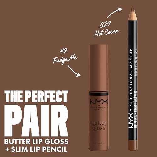 Image of NYX PROFESSIONAL MAKEUP Butter Gloss Brown Sugar, Non-Sticky Lip Gloss - Fudge Me (Warm Brown)