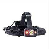 GFJTJAO Linterna Frontal La Linterna del Faro Impermeable y al Polvo, un Foco LED y 1 Doble White Power LED emiten 500 lúmenes (máx. Setting), for Acampar al Aire Libre Pesca