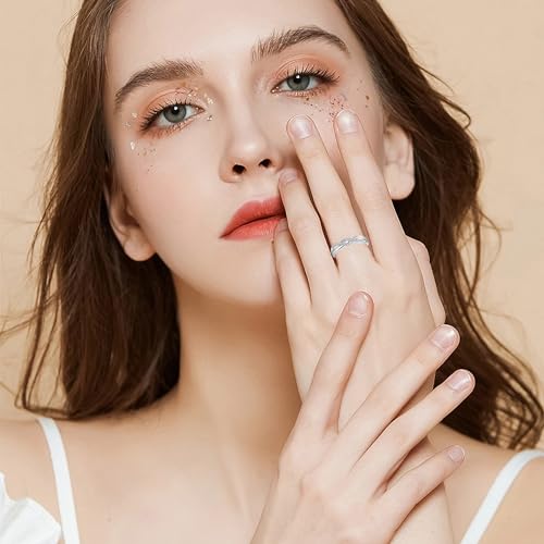 Infinity Criss Cross Twist Ring 925 Sterling Silver Ring Cubic Zirconia Anniversary Statement Band Promise Ring for Her Size5-103