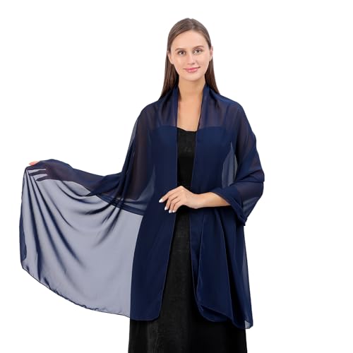 Ladiery Chale Femme Elegant Mousseline Etoles Femme et doux tulle Mousseline de soie Echarpes...