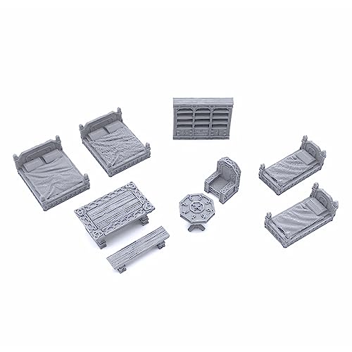 Sturdy Furniture - DND Terrain Compatible with Dungeons and Dragons, 28mm Miniature Wargaming, Tabletop RPGs, Wargame Scenery