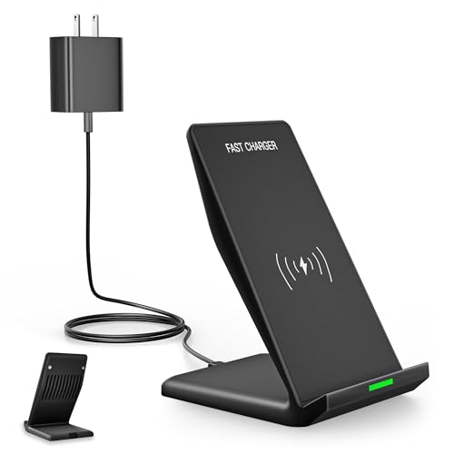 Fast Wireless Charger for Samsung, Wireless Charging Stand Desk Phone Charger Stand with PD 20W USB C Plug Adapter for Samsung Galaxy S24 Ultra S24+ S23 S22 S21 S20, Pixel 8 7 Pro, iPhone 17 16 15 14