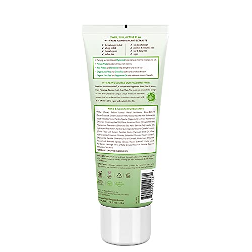 Babo Botanicals Purifying Swim & Sport 2-in-1 Shampoo & Wash - with Passion Fruit Oil, Organic Aloe & Green Tea - for Babies, Kids or Extra Sensitive Skin - Light Citrus Mint Fragrance, 8 Ounce