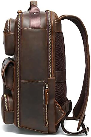 Taertii Taertii Vintage Full Grain Genuine Leather Backpack for Men, 15.6" Laptop Travel Bag Rucksack - Brown 2 Taertii Taertii Vintage Full Grain Genuine Leather Backpack for Men, 15.6" Laptop Travel Bag Rucksack - Brown