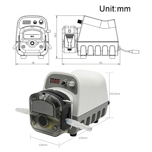 Bomba de dosificación peristáltica, Pantalla Digital, Bomba de líquidos Inteligente, caudal de hasta 1500 ml/min, Soporte para succión inversa, para Laboratorios