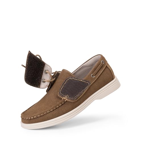 Image of DREAM PAIRS Boy's Loafers Boat Dress Shoes | Classic Moccasin Toe Comfortable Kids Toddler Formal School Slip on Casual Wear