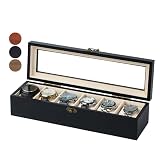 Exper City Watch Box Case, Watch Organizer Upgrade Lock for Men Women Birthday Gift, Wood Watch Disp
