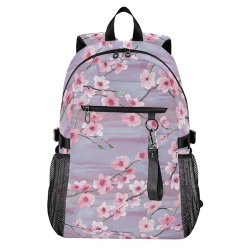 Sac à dos PC 14 pouces fleurs de prunier pour vos voyages et cours