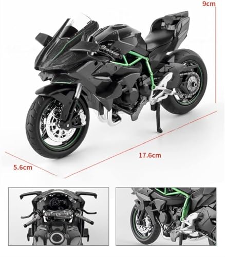 Image of Police Motorcycle Toy - Pull Back Motorcycle Toys, Tiny Gift with Music Lighting, Latte Motorcycles Toy for Kids Boys Age 3-8 Year Old [Multicolor] (1:12 Scale Kawasaki Ninja H2R-Silver)