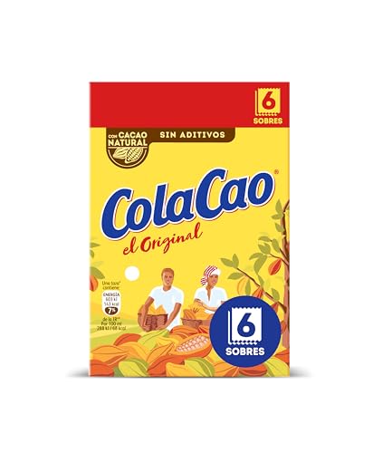 ColaCao Original, Cacao Soluble Natural sin Aditivos, 6 Sobres, 96g