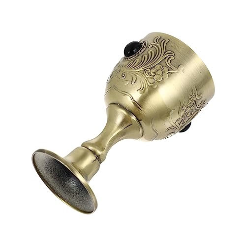 Luxshiny Vino Retro de Metal con Cáliz para Fiestas Banquetes Especiales