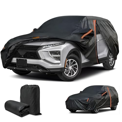 Cover for Eclipse Cross, Car Cover for Mitsubishi Eclipse Cross 2018-2025, Custom Fit Eclipse Cross SUV Cover with Door Zipper/Reflective Strip, Outdoor Car Cover Snow Hail Sun UV Dust Protection