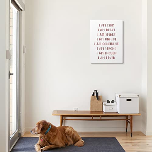Xwelldan Inspirational Quote I Am Kind I Am Brave I Am Smart Neutral Colors Wall Art Canvas Prints,Positive Affirmations Wall Art Decor For Home Bedroom Girls Room Nursery Playroom, 11 X 14 Inch, Framed #TOP1