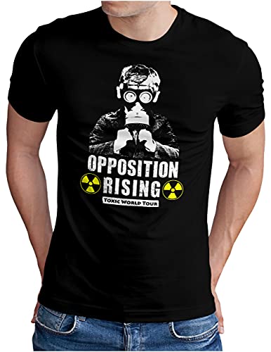 Photo de OM3 - Opposition-Rising - T-Shirt Atom War Peace Paix FRIEDEN Aufstand Riot Emo Geek, L, Noir