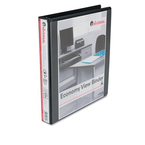 Unv20741 - Raccoglitori a 3 anelli, universale economy, 1 capacità, colore nero, EA - Unv20741