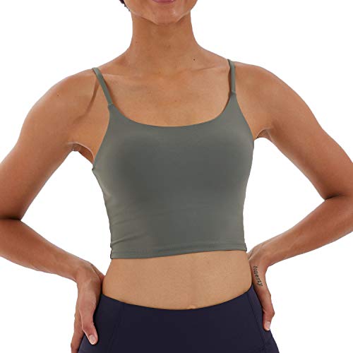 Image of Women's Strappy Stretch Sports Bra Longline Yoga Tank Top Fitness Bra Workout Camisole Crop Tops for Teen Girl