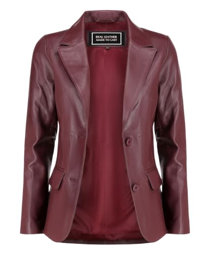 Image of Jild Classic Style Leather Blazer Women - Casual Coat Leather Jacket Women