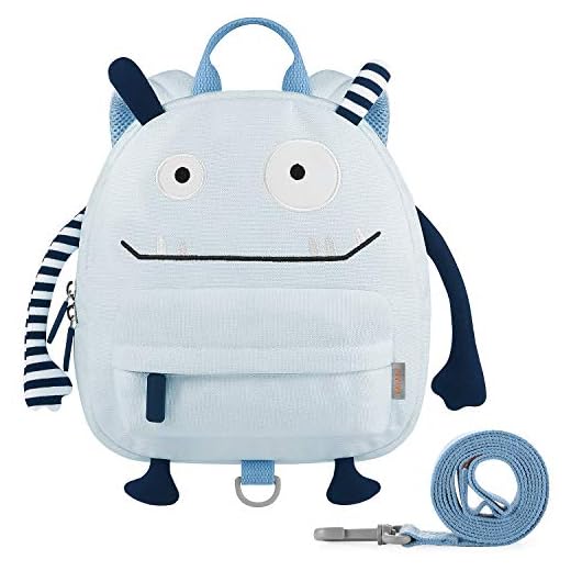 GAGAKU Niños Mochila 3D Animales Bolsa Preescolar Mochila con Correa de arnés de Seguridad - Azul