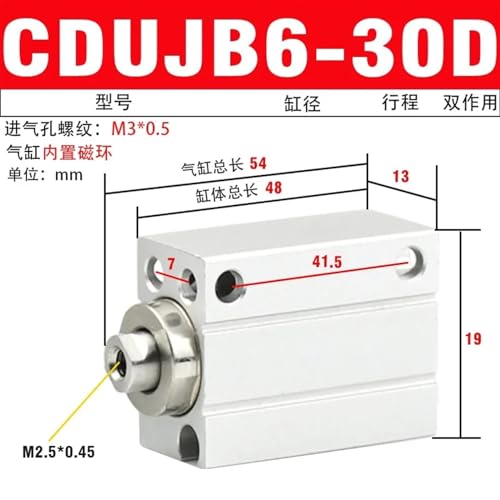 Cilindro mini de montaje libre CUJB6-30D para automatización neumática 3