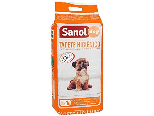Sanol Dog Tapete Higiênico Descartável Para Cães 30 Unidades Branco Tamanho Total 60Cm X 80Cm Tamanh