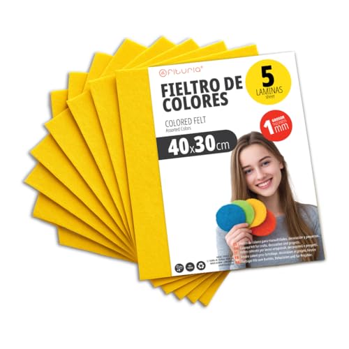 OFITURIA Fieltro para Manualidades DIY, Láminas de Tela de