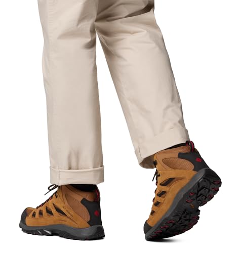 Columbia Mens Crestwood Mid Waterproof, Camel Brown/Mountain Red, 7 Wide