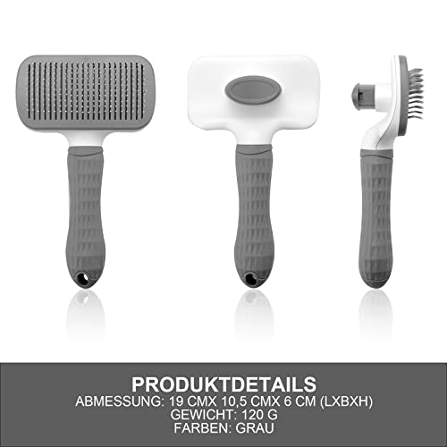 Hundebürste Katzenbürste Haustierbürste für Kurzhaar Langhaar, TNSLAND Hundehaarbürste Tierhaarbürste Selbstreinigende Fellbürste, Hunde Katzen Tierpflege Bürste Kamm zum Entfernen von Unterfell