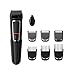 Philips MG3730/15 Recortadora 8 en 1 Maquina recortadora de barba y Cortapelos para hombre cara y cabeza, accesorios para nariz y orejas, 60 minutos de autonomía, Negro
