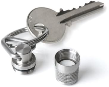 GUS Micro Pill Fob, Made in USA, Stainless Steel Keychain Pill Holder, Holds Two Emergency Aspirin, Ultra Compact Design